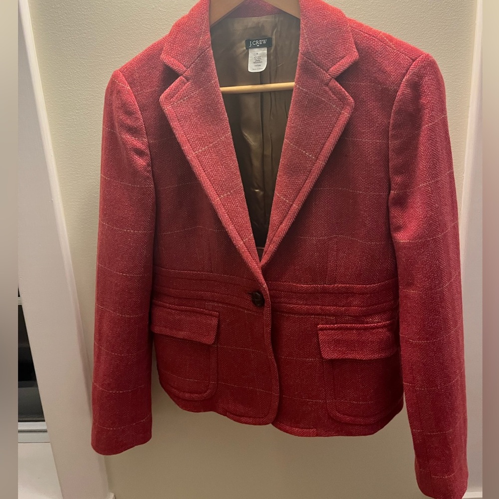 J crew red wool blazer